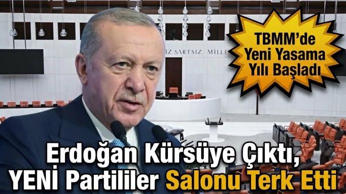 Erdoğan Kürsüye Çıktı, YENİ Partililer Salonu Terk Etti