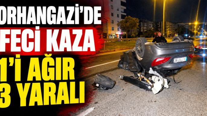 Orhangazi'de otomobil kamyonete çarptı, 1'i ağır 3 yaralı