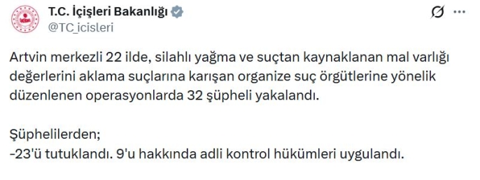 22 ilde büyük suç örgütü operasyonu: 23 kişi tutuklandı 1