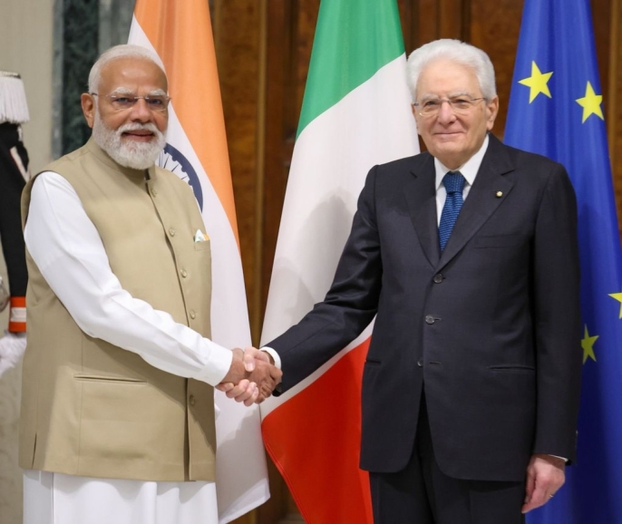 Modi ve Mattarella Roma\