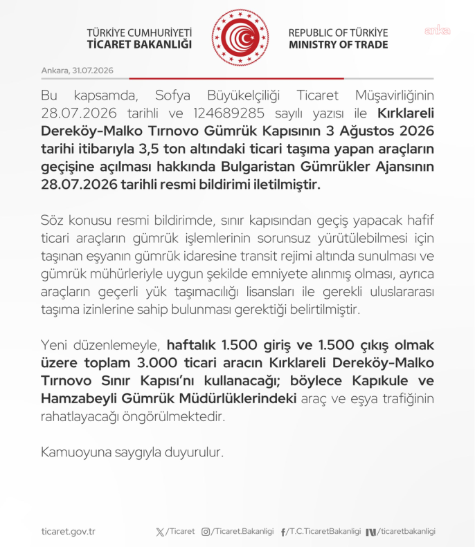 Dereköy-Malko Tırnovo sınır kapısı hafif ticari araçlara açılıyor, ticaretin rotası değişiyor 2