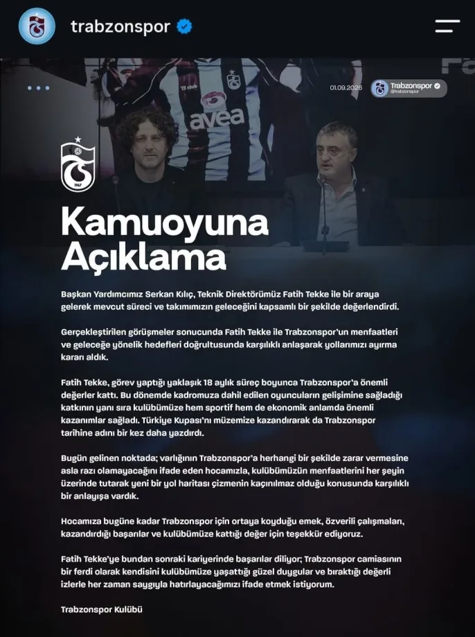 Fatih Tekke dönemi Trabzonspor\