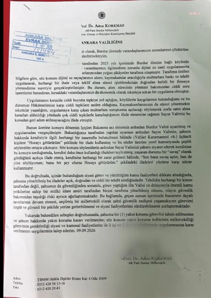 Milletvekili korkmaz, valiyi tehdit etmekle suçladı 1