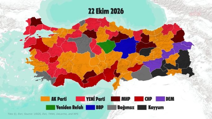 31 Mart 2024 yerel seçimlerinde 37 ilde parti değişikliği 2