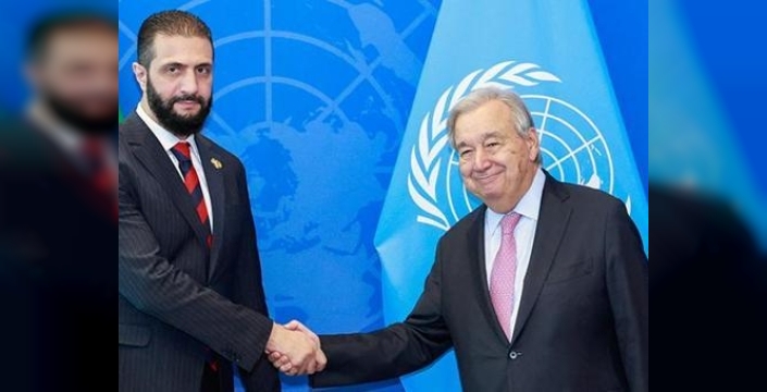 Guterres ve Şara, Suriye'deki siyasi geçiş ve BM iş birliğini görüştü