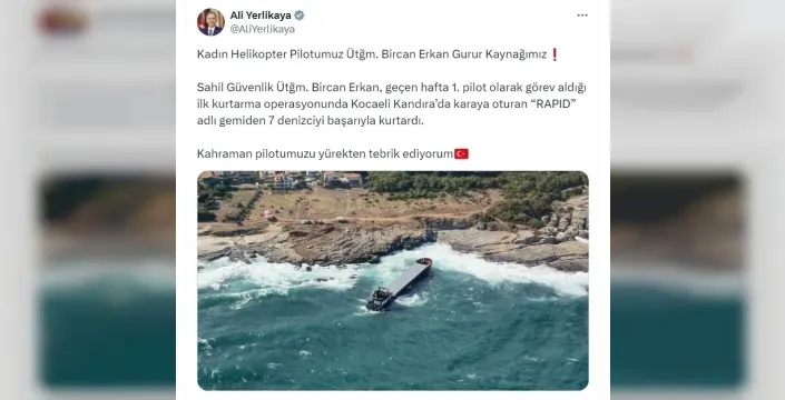 İçişleri Bakanı Yerlikaya: Üsteğmen Bircan Erkan gurur kaynağımız