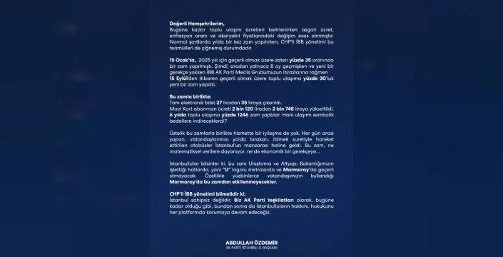 İstanbul'da toplu ulaşım zammı: 'U' logolu metrolar ve Marmaray'da geçerli değil