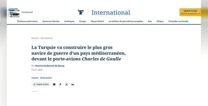 Le Figaro: Türkiye, en büyük savaş gemisini inşa edecek