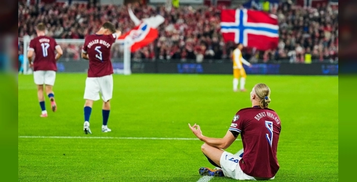 Norveç, Moldova'yı 11-1 yendi: Haaland 5 gol, 2 asistle yıldızlaştı