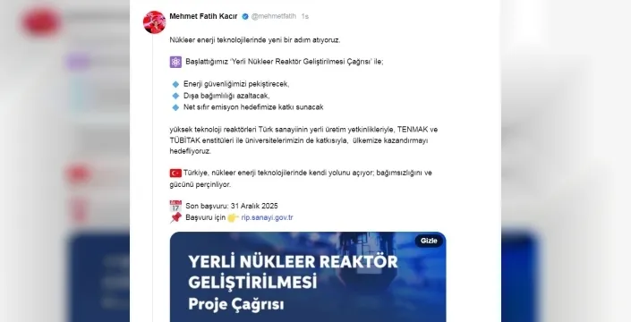Türkiye, Yerli Nükleer Reaktör Geliştirme Çağrısı başlattı