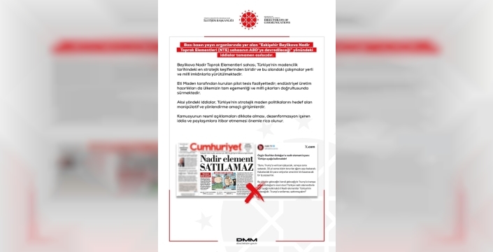 Beylikova nadir toprak elementleri sahası ABD'ye devredilecek iddiaları asılsız çıktı