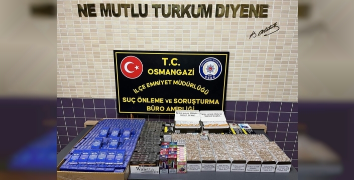Bursa'da kaçak tütün operasyonu: Binlerce makaron ve sigara ele geçirildi