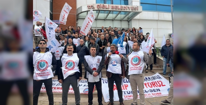 Çiğli Belediyesi'nde memurlar iş bırakma eylemi yaptı: Talepler karşılanmıyor
