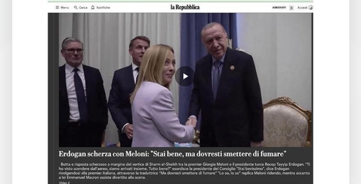 Erdoğan'dan Meloni'ye sigara bırakma tavsiyesi
