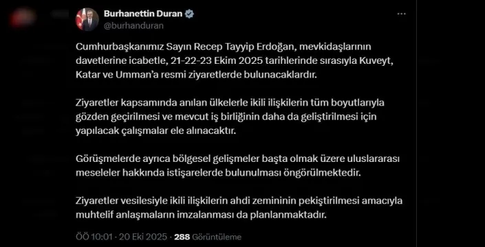Erdoğan'ın Körfez turu: Kuveyt, Katar ve Umman'a kritik ziyaret