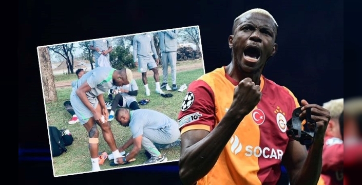 Galatasaray'ın yıldız golcüsü Osimhen'den endişelendiren görüntü