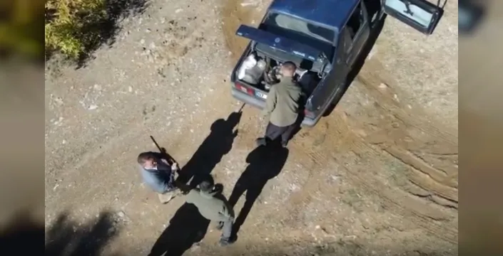 Kaçak avcı dronlu denetimde yakalandı