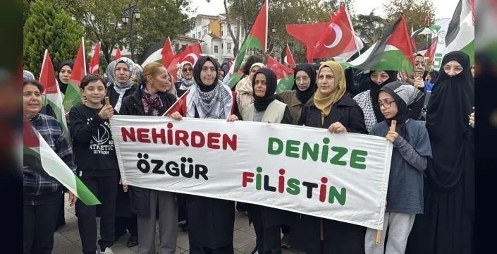 Tekirdağ'da Gazze'ye yardım filosuna destek eylemi: 'Nehirden denize özgür Filistin'