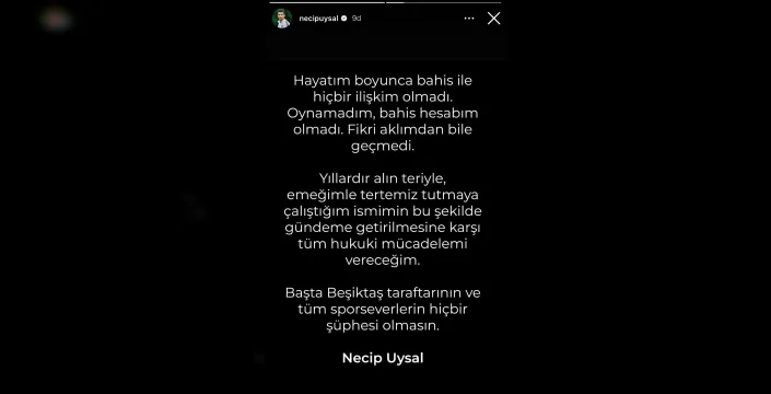 Bahis iddialarına Necip Uysal'dan sarsıcı yanıt: 'Hayatımda yok!'