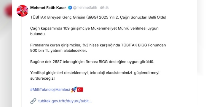 Genç girişimcilere büyük fırsat: BiGG 2025 2. çağrı sonuçları belli oldu!