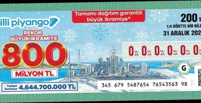 Yılbaşı çekilişinde akıl almaz rekor! 800 Milyon TL büyük ikramiye sizi bekliyor!
