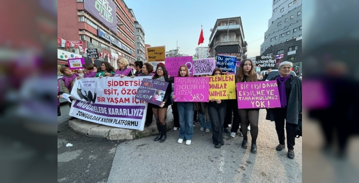 Zonguldak'ta yükselen öfke: Kadınlar şiddet ve cinayetlere karşı sokaklarda!