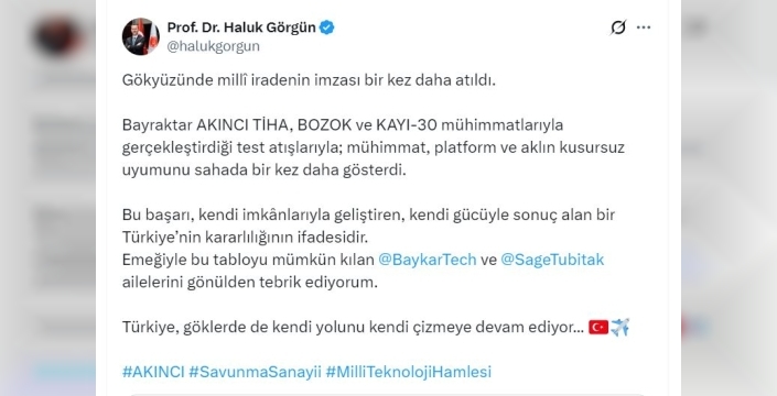 Bayraktar AKINCI TİHA, mühimmatlarla gökyüzünde bir kez daha tarihe geçti