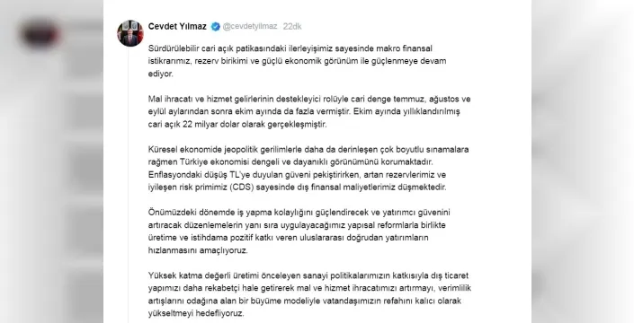 Cevdet Yılmaz: Vatandaşın refahını kalıcı olarak artırmayı hedefliyoruz