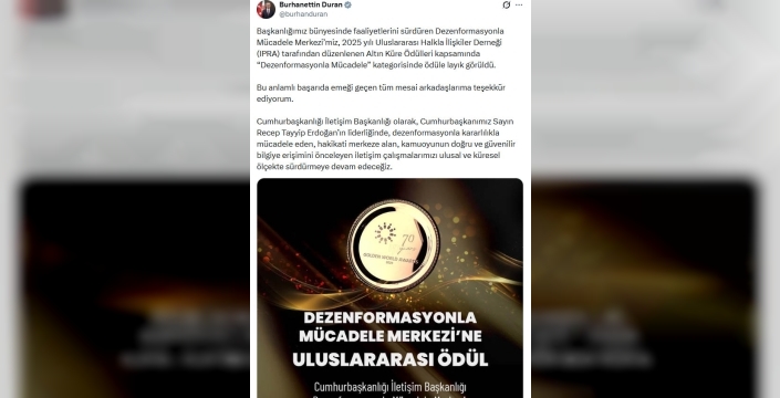 Dezenformasyonla Mücadele Merkezi Altın Küre Ödülü'nü Kazandı