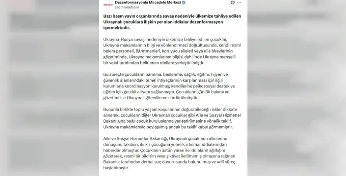 DMM'den şok açıklama: Ukraynalı çocuklara ilişkin istismar iddiaları dezenformasyon