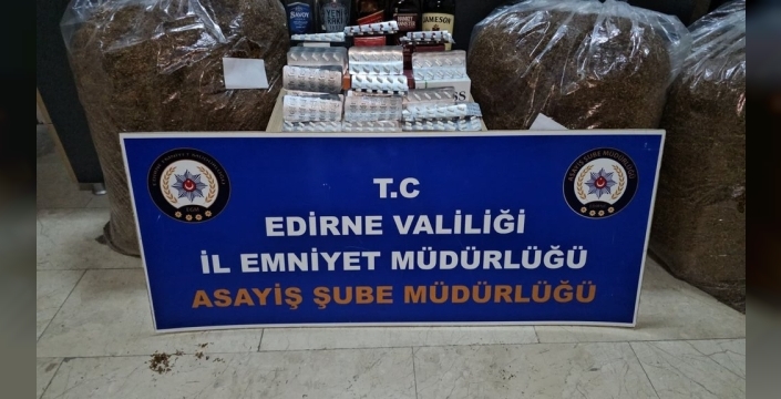Edirne'de depoda uyuşturucu ve kaçak alkol ele geçirildi, 4 kişi gözaltında