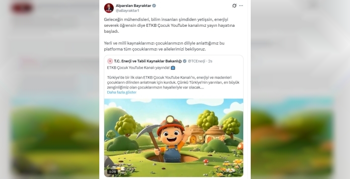 Enerji Bakanlığı'ndan miniklere özel YouTube kanalı: Madenler ve enerji artık çizgi filmlerle!