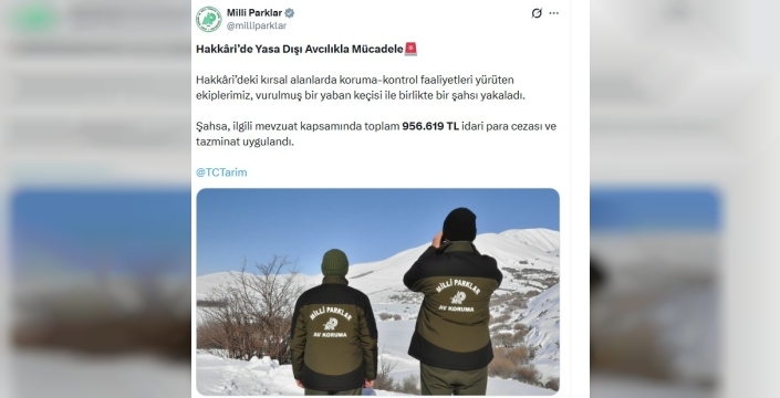 Hakkari'de koruma altındaki yaban keçisini vuran avcıya 956 bin TL'lik ağır ceza
