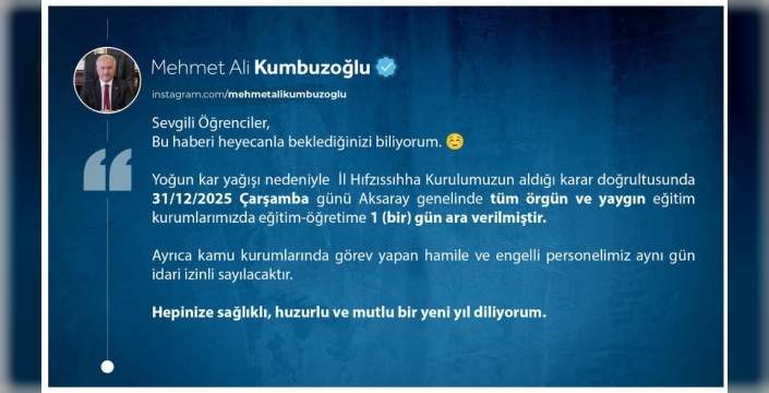 Kar tatili haberi: Aksaray ve Karaman'da okullar yarın tatil!