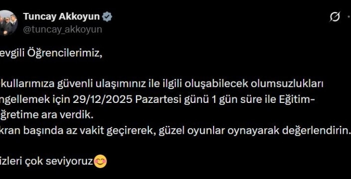 Mardin'de kar yağışı nedeniyle okullar bir gün tatil edildi