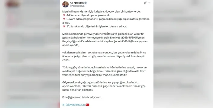 Mersin'de şok operasyon: Konteynerde saklanan 44 göçmen ve şebeke çökertildi!