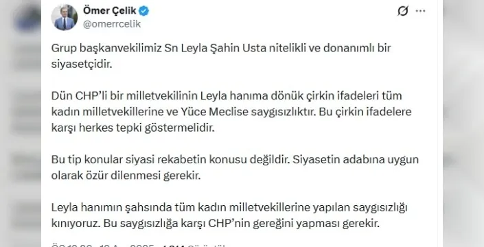 AKP'den CHP'ye Leyla Şahin Usta tepkisi