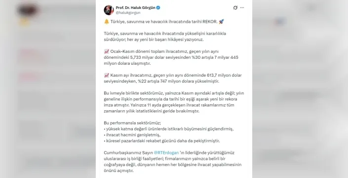 Savunma ihracatında tarihi rekor: 7,4 milyar dolara ulaşıldı
