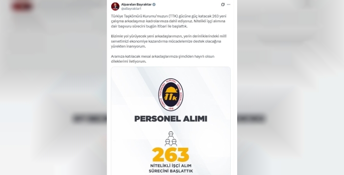 Türkiye Taşkömürü Kurumu'ndan müjde: 263 işçi alımı başlıyor!