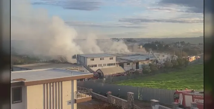 Tuzla'daki kauçuk fabrikasında çıkan yangın itfaiye ekiplerince söndürüldü