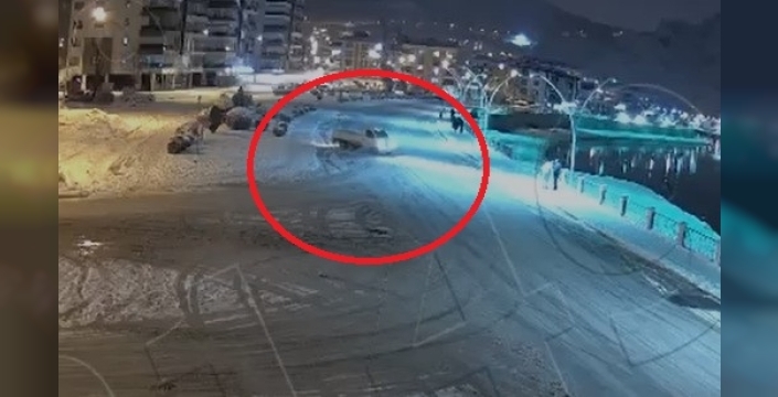 Amasya'da karlı yolda drift yapan sürücüye 58 bin lira ceza