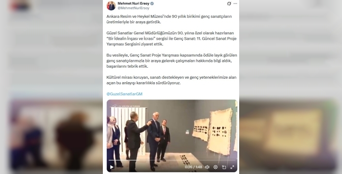 Bakan Ersoy, Ankara Resim ve Heykel Müzesi'nde genç sanatçılarla buluştu