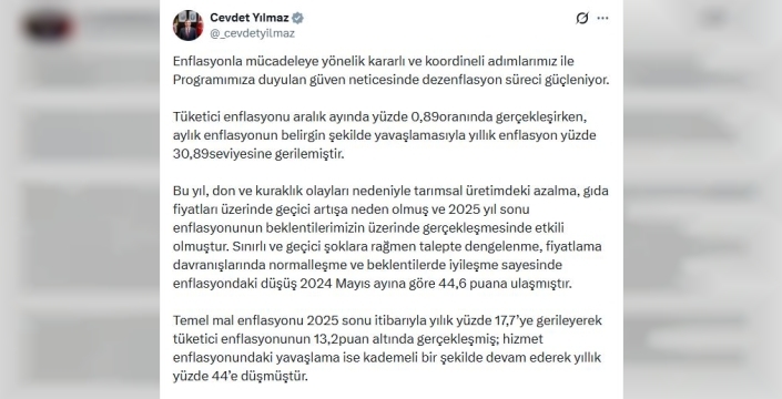 Cevdet Yılmaz duyurdu: Dezenflasyon süreci hızlanıyor, gözler 2027'ye çevrildi