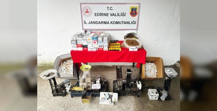 Edirne'de kaçak sigara fabrikasına dönüştürülen eve jandarma baskını: 26 bin makaron ele geçirildi