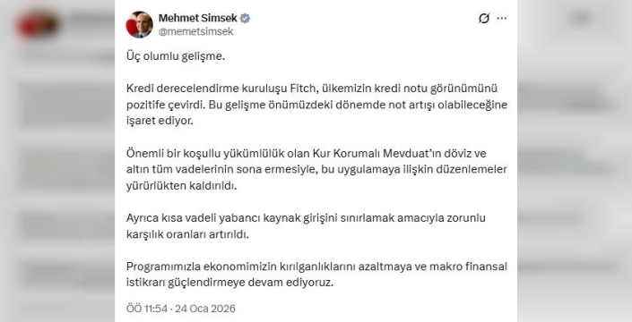 Fitch'ten Türkiye'ye olumlu hamle: Kredi notu görünümü pozitife yükseldi
