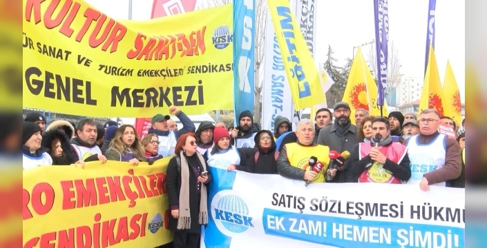 KESK, bakanlık önünde isyan etti: 'Sefalete teslim olmayacağız, ek zam hemen şimdi