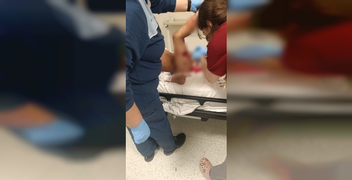 Sokak köpeklerinin saldırısına uğrayan Davut hastaneye kaldırıldı