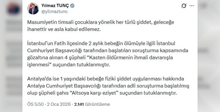 son dakika: 2 aylık bebek dramında 4 şüpheli tutuklandı