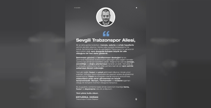 Trabzonspor Başkanı Ertuğrul Doğan'dan yeni yıl umudu: Filistin'de barış dileği