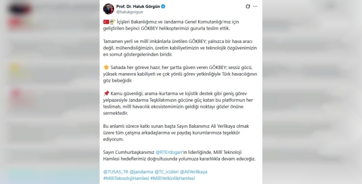 5'inci Gökbey helikopteri jandarma envanterine katıldı